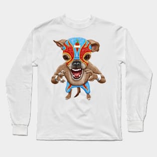 Loco Chihuahua Wrestler Long Sleeve T-Shirt